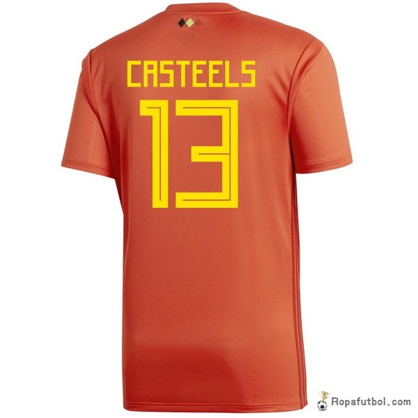 Camiseta Belgica Replica Primera Ropa Casteels 2018 Rojo